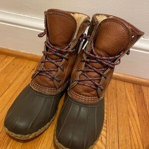 Size 5 - Shearling Lined Bean Boots, 8”, Tan/Brown